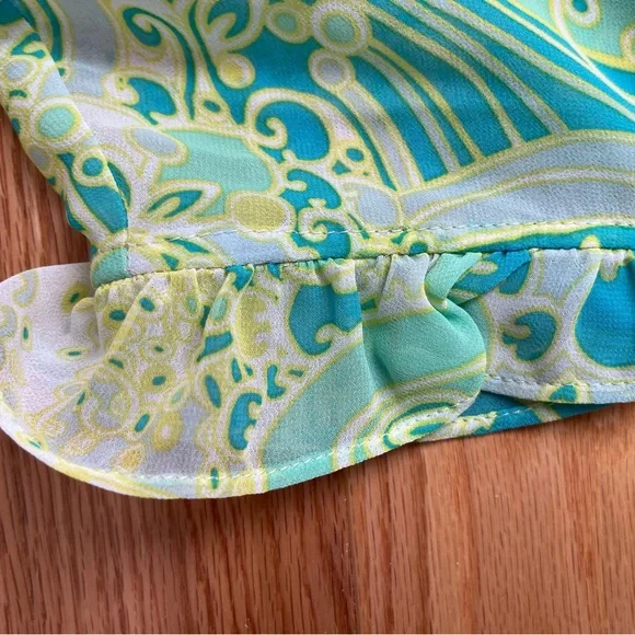 Jessica Green Multi-Pattern Ruffle Cap Sleeve Blouse - Picture 6 of 9